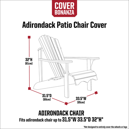 Classic Accessories Cover Bonanza 31.5 Inch Adirondack Chair Cover 56-406-011001-RT